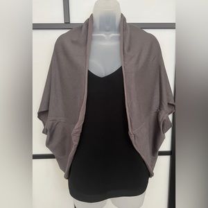 ZARA Gray Knit Shawl Open Dolman Shrug Wrap Sweater Medium Oversize Cocoon